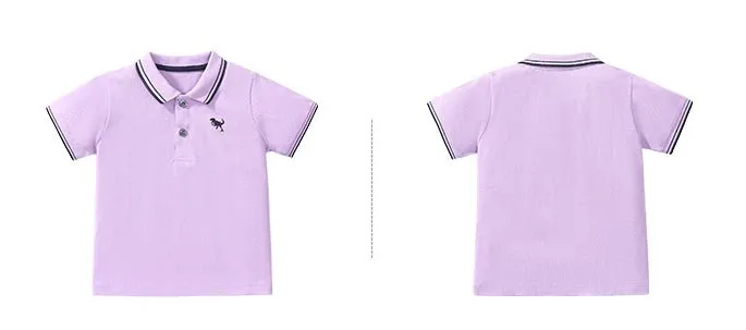 Toddler/Kid Boy's Short Sleeves Little Dino Design Polo Shirt (3 Colors)